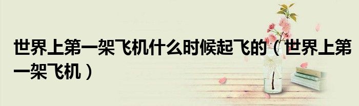 世界上第一架飞机什么时候起飞的（世界上第一架飞机）