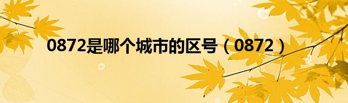 0872是哪个城市的区号（0872）