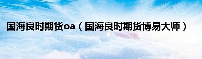 国海良时期货oa（国海良时期货博易大师）