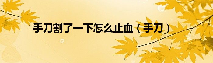 手刀割了一下怎么止血（手刀）