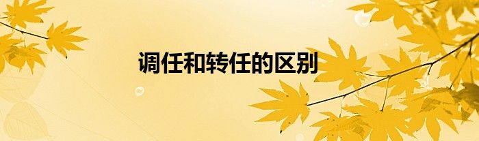 调任和转任的区别