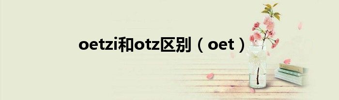 oetzi和otz区别（oet）