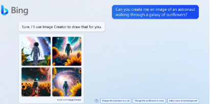 Bing Chat获得了DALLE的文本到图像功能