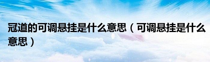 冠道的可调悬挂是什么意思（可调悬挂是什么意思）