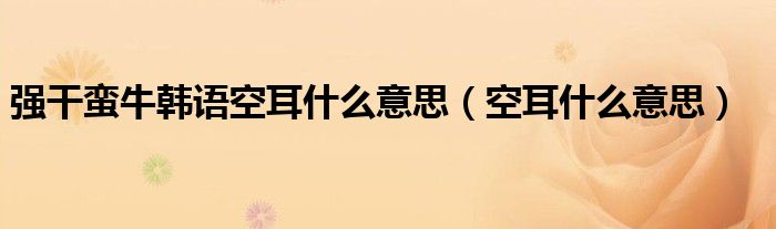 强干蛮牛韩语空耳什么意思（空耳什么意思）