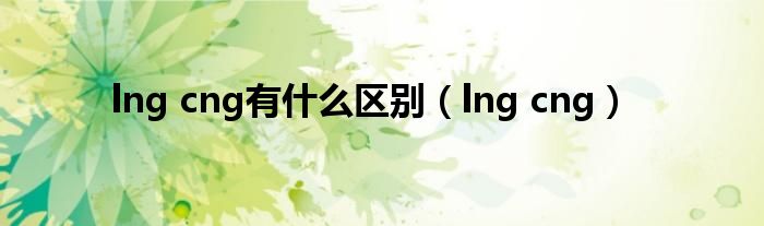 lng cng有什么区别（lng cng）