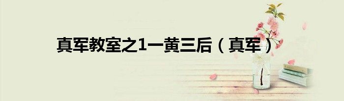 真军教室之1一黄三后（真军）