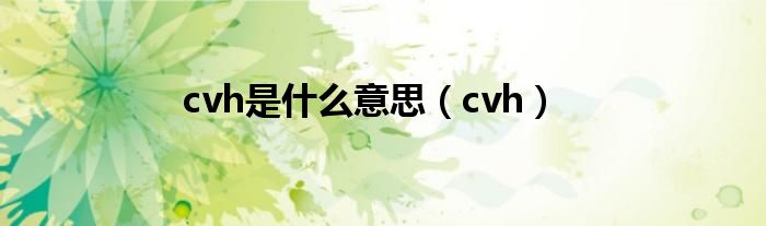 cvh是什么意思（cvh）