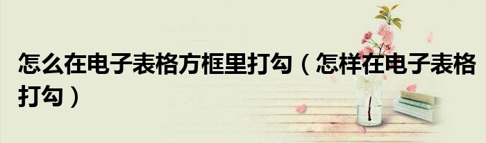 怎么在电子表格方框里打勾（怎样在电子表格打勾）