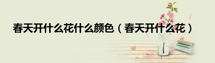 春天开什么花什么颜色（春天开什么花）