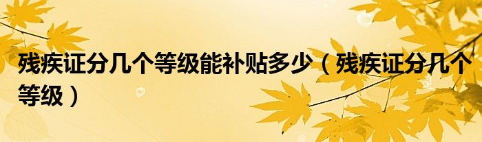 残疾证分几个等级能补贴多少（残疾证分几个等级）