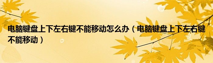 电脑键盘上下左右键不能移动怎么办（电脑键盘上下左右键不能移动）