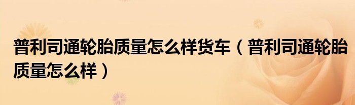 普利司通轮胎质量怎么样货车（普利司通轮胎质量怎么样）