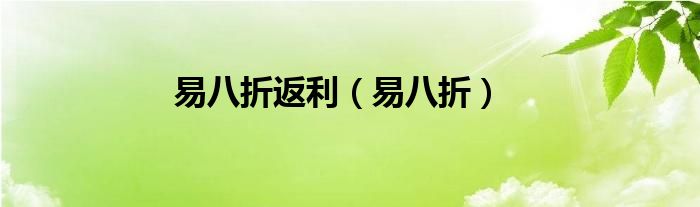 易八折返利（易八折）