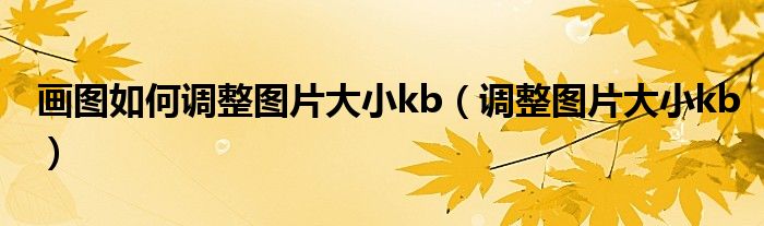 画图如何调整图片大小kb（调整图片大小kb）