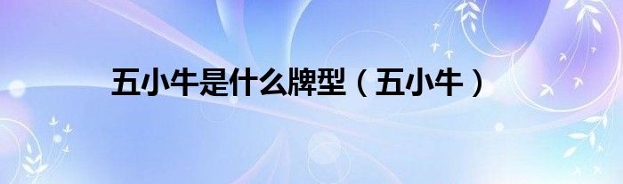 五小牛是什么牌型（五小牛）
