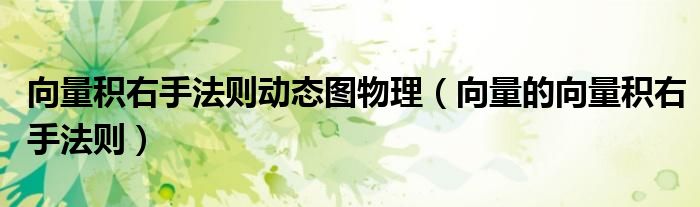 向量积右手法则动态图物理（向量的向量积右手法则）