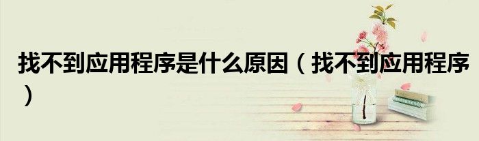 找不到应用程序是什么原因（找不到应用程序）