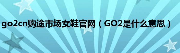 go2cn购途市场女鞋官网（GO2是什么意思）