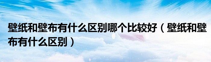 壁纸和壁布有什么区别哪个比较好（壁纸和壁布有什么区别）
