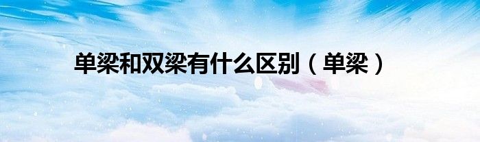 单梁和双梁有什么区别（单梁）