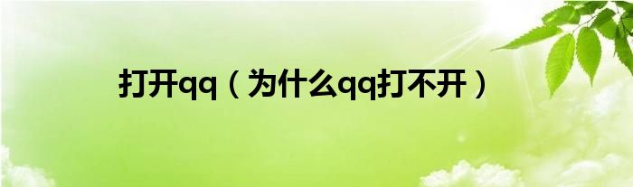 打开qq（为什么qq打不开）