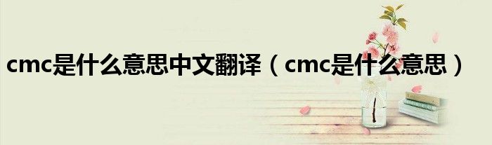 cmc是什么意思中文翻译（cmc是什么意思）