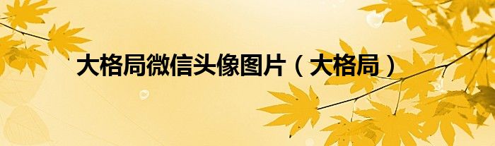 大格局微信头像图片（大格局）