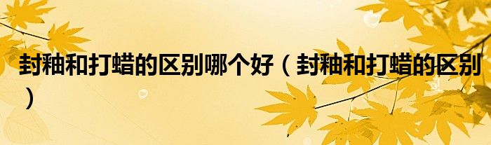 封釉和打蜡的区别哪个好（封釉和打蜡的区别）