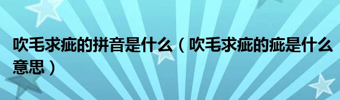 吹毛求疵的拼音是什么（吹毛求疵的疵是什么意思）