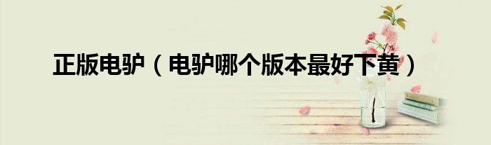 正版电驴（电驴哪个版本最好下黄）