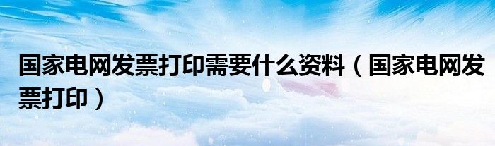国家电网发票打印需要什么资料（国家电网发票打印）