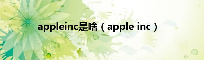 appleinc是啥（apple inc）