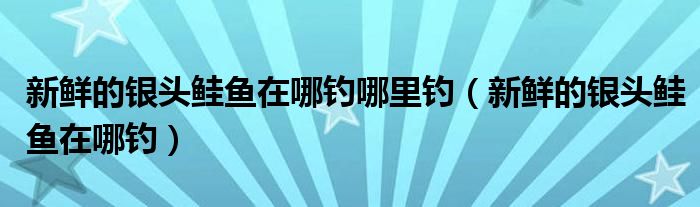 新鲜的银头鲑鱼在哪钓哪里钓（新鲜的银头鲑鱼在哪钓）