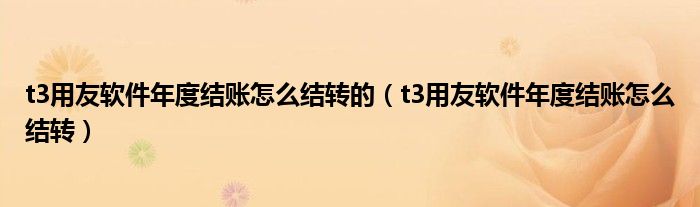 t3用友软件年度结账怎么结转的（t3用友软件年度结账怎么结转）