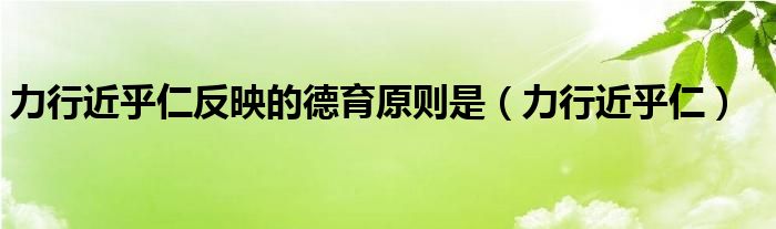 力行近乎仁反映的德育原则是（力行近乎仁）