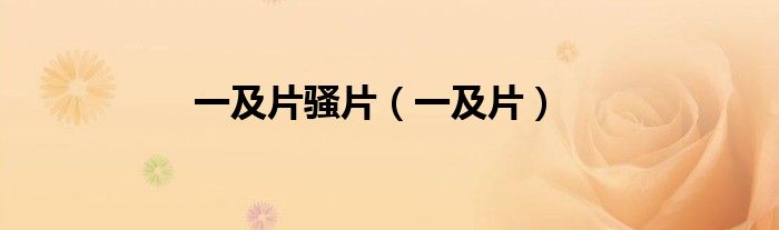 一及片骚片（一及片）