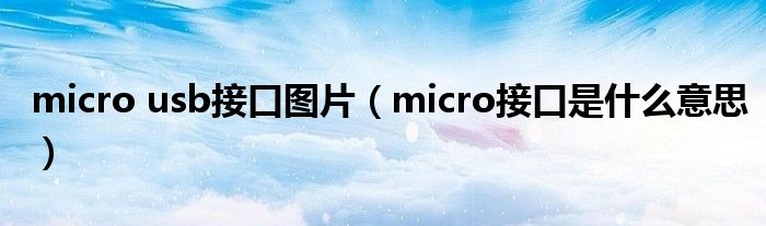 micro usb接口图片（micro接口是什么意思）