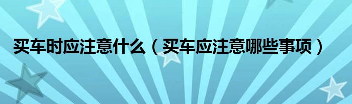 买车时应注意什么（买车应注意哪些事项）