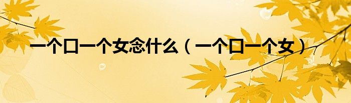 一个口一个女念什么（一个口一个女）