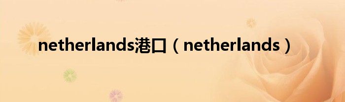 netherlands港口（netherlands）
