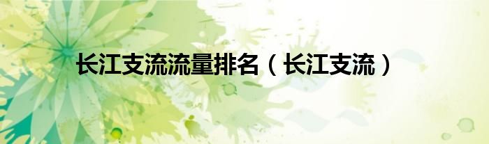 长江支流流量排名（长江支流）