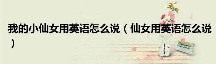 我的小仙女用英语怎么说（仙女用英语怎么说）