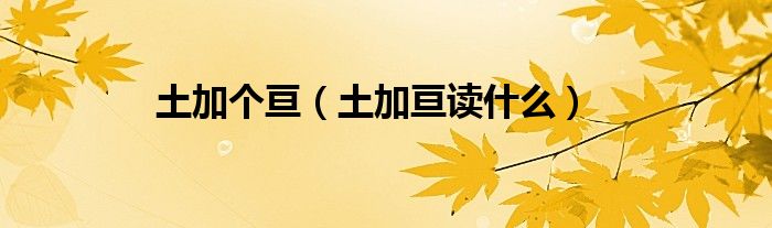 土加个亘（土加亘读什么）