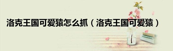 洛克王国可爱猿怎么抓（洛克王国可爱猿）