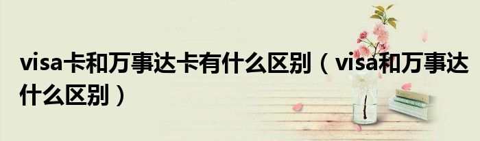visa卡和万事达卡有什么区别（visa和万事达什么区别）