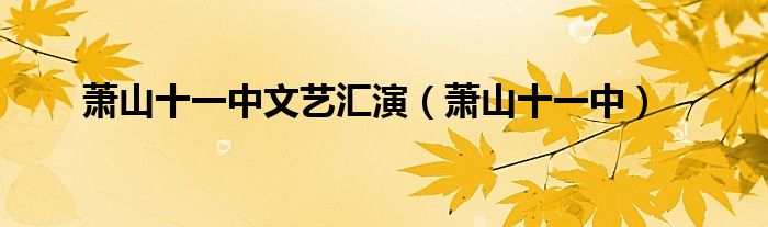 萧山十一中文艺汇演（萧山十一中）