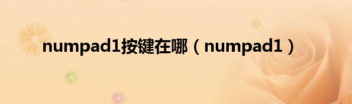 numpad1按键在哪（numpad1）