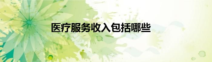 医疗服务收入包括哪些