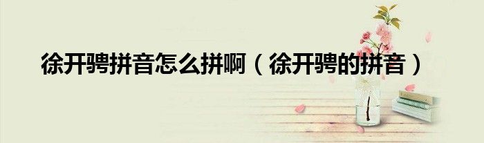 徐开骋拼音怎么拼啊（徐开骋的拼音）